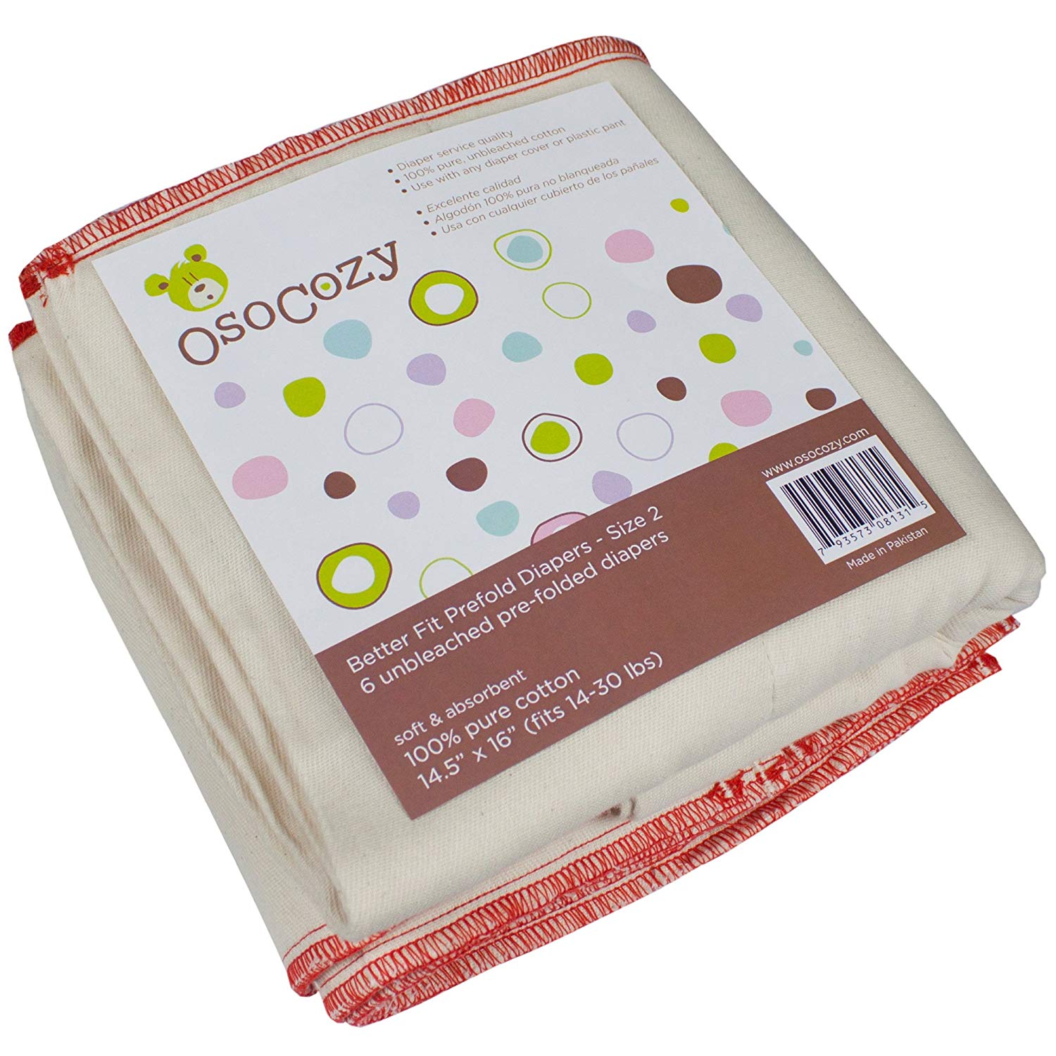 OsoCozy Better Fit Prefold Cloth Diapers
